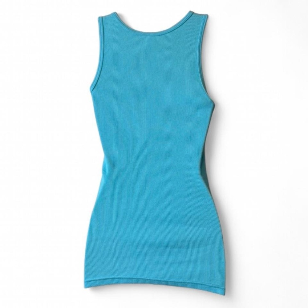 Vintage Y2K American Apparel Classic Girl Blue Rhinestone Tank Top, Women's L. - Picture 3 of 8
